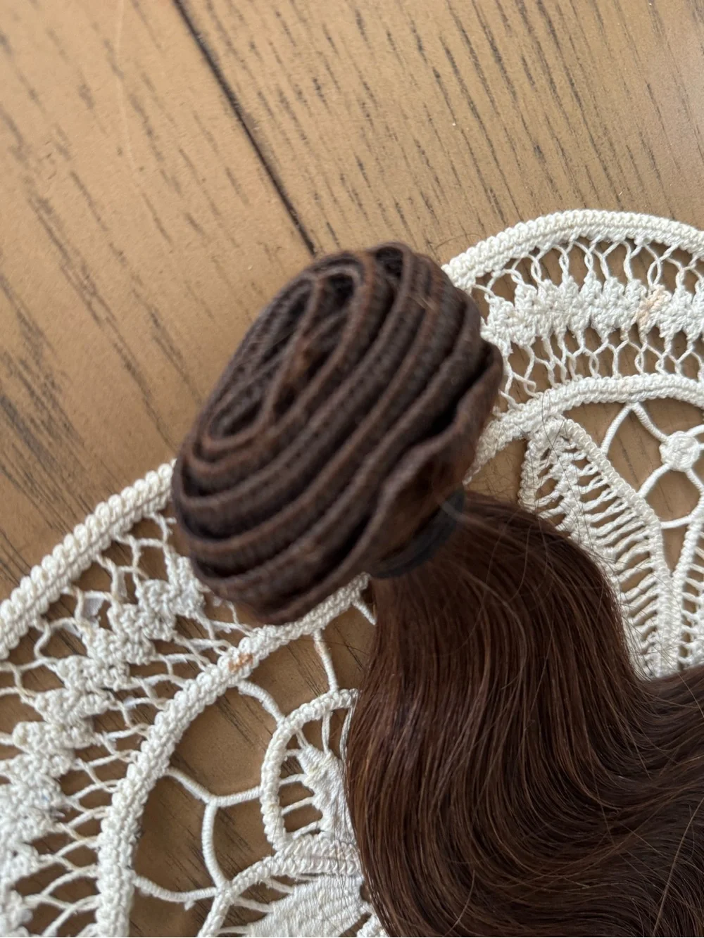 100% Human Hair Weft Extensions Medium Brown 18” Thick Ends Body Wave